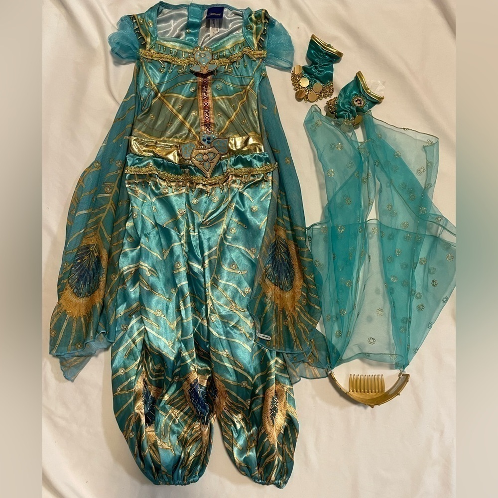 Kids Peacock Princess Costume - Teal and Gold